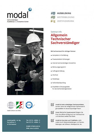 Broschüre: Allgemeiner / Technischer Sachverständiger