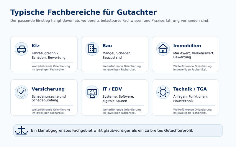 In vielen Fachbereichen kann man Gutachter werden